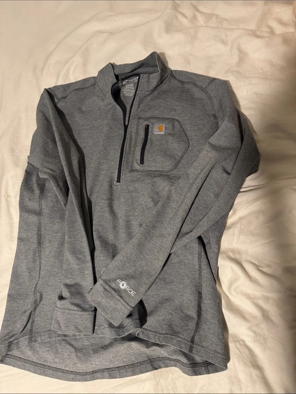 Carhartt Men’s Gray Zip-Front Lightweight Pullover